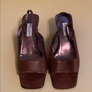 Bruno Magli brown pebbled leather sandal